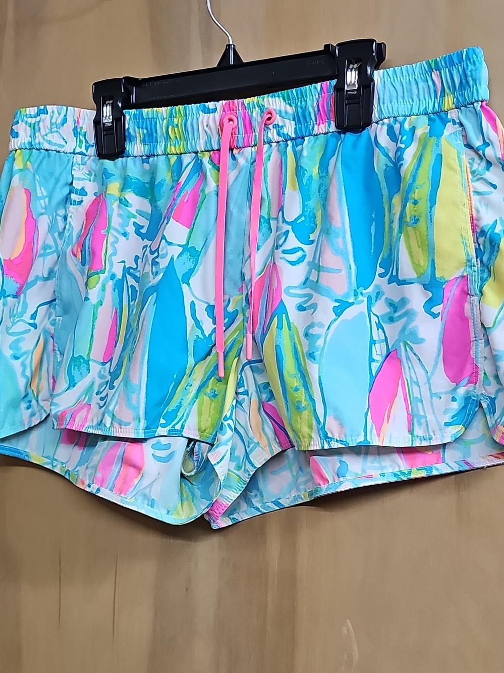 Women’s Printed Elastic-Waist Swim/Beach Shorts - Pink, Blue, Lime